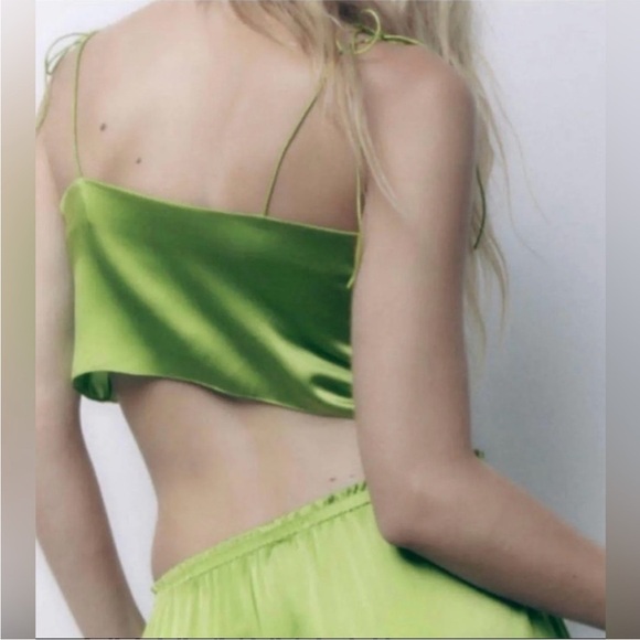 Zara Silk Blend Tie Front Top - Picture 3 of 6